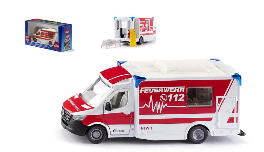 MODELLINO IN SCALA COMPATIBILE CON AMBULANZA MERCEDES 1:50 SIKU SK2115