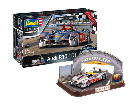 KIT DA MONTARE SCALA COMPATIBILE CON GIFT SET "LE MANS R10 TDI + 3D PUZZLE DIORAMA KIT 1:24 REVELL RV05682