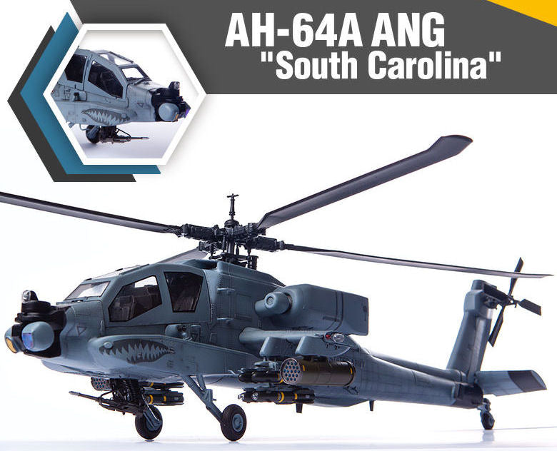 KIT DA MONTARE SCALA COMPATIBILE CON ELICOTTERO AH-64A ANG SOUTH CAROLINA KIT 1:35 ACADEMY ACD12129