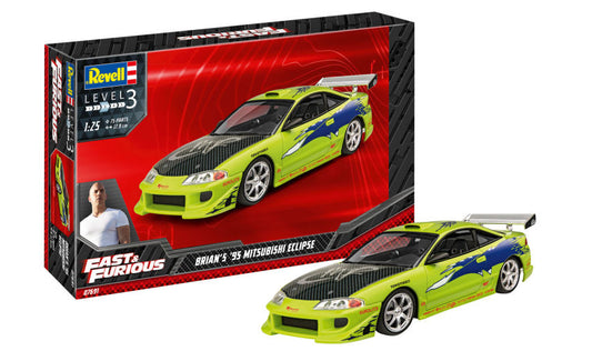 MODELLINO IN SCALA Revell COMPATIBILE CON FAST & FURIOUS - BRIAN'S 1995 MITSUBISHI ECLIPSE   KIT 1:25 MODEL SCALE RV07691 241217