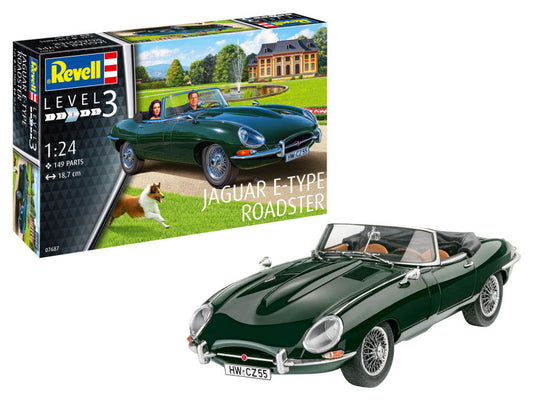 KIT DA MONTARE COMPATIBILE CON JAGUAR E-TYPE ROADSTER KIT 1:24 REVELL RV07687