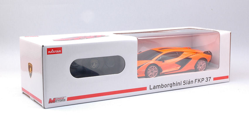 MODELLINO IN SCALA COMPATIBILE CON LAMBORGHINI SIAN ORANGE RADIOCOMANDO 1:24 MONDO MOTORS MM63662OR