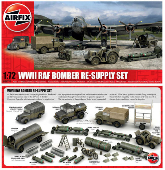 KIT DA MONTARE COMPATIBILE CON WWII RAF BOMBER RE-SUPPLY SET KIT 1:72 AIRFIX A05330