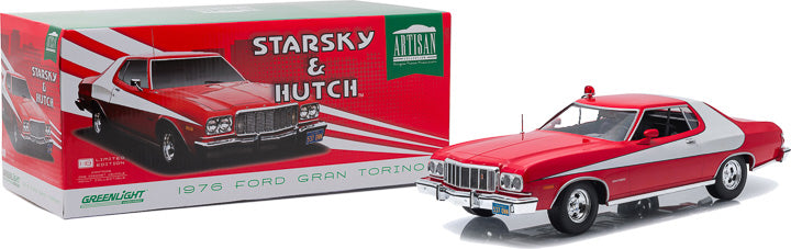 MODELLINO SCALA COMPATIBILE CON FORD GRAN TORINO STARSKY & HUTCH TV SERIES 1975-79 1:18 GREENLIGHT GREEN19017