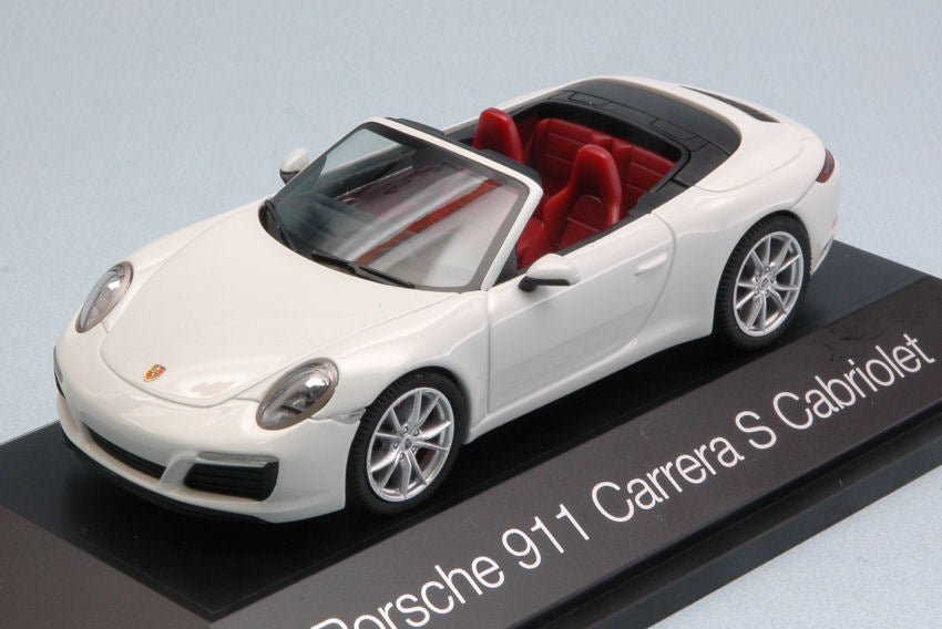 MODELLINO SCALA COMPATIBILE CON PORSCHE 911 CARRERA S CABRIOLET 2012-2015 WHITE 1:43 HERPA HP7098