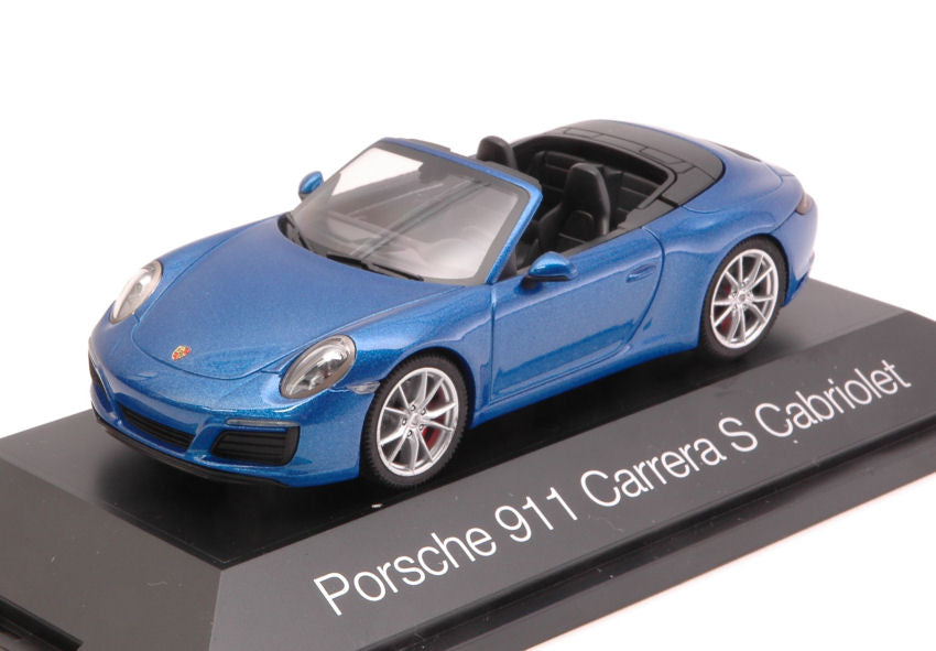 MODELLINO SCALA COMPATIBILE CON PORSCHE 911 CARRERA S CABRIOLET 2016 METALLIC BLUE 1:43 HERPA HP7099