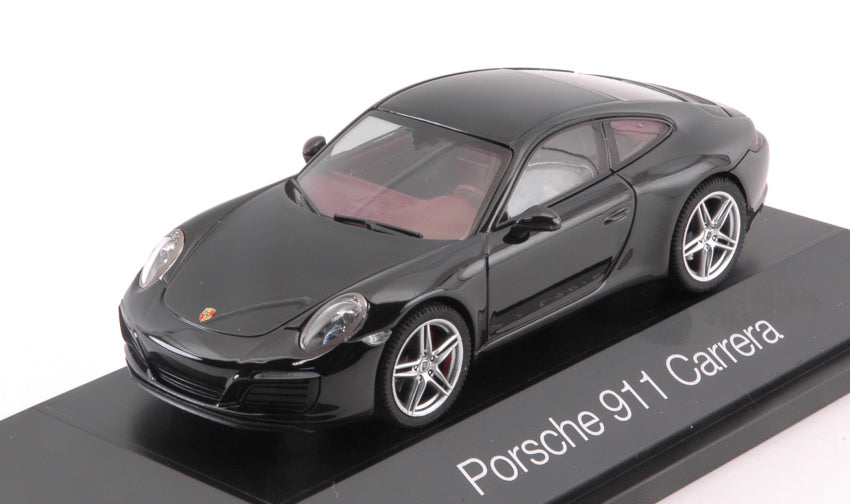 MODELLINO SCALA COMPATIBILE CON PORSCHE 911 CARRERA S COUPE'  991 II BLACK 1:43 HERPA HP7100