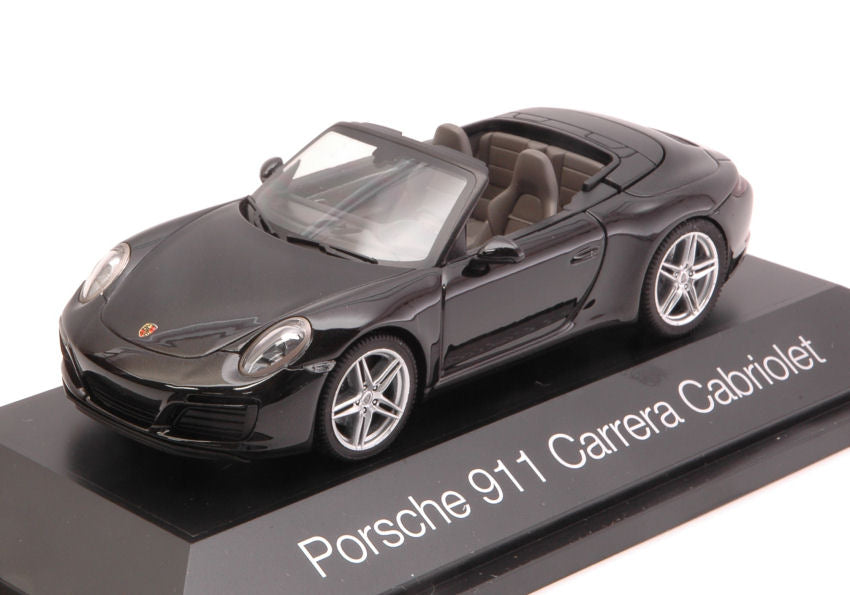 MODELLINO SCALA COMPATIBILE CON PORSCHE 911 CARRERA CABRIOLET 2016 BLACK 1:43 HERPA HP7103