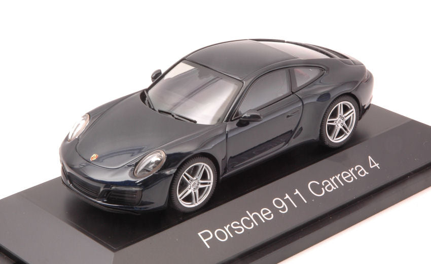 MODELLINO SCALA COMPATIBILE CON PORSCHE 911 CARRERA 4 COUPE  BLUE 1:43 HERPA HP7109