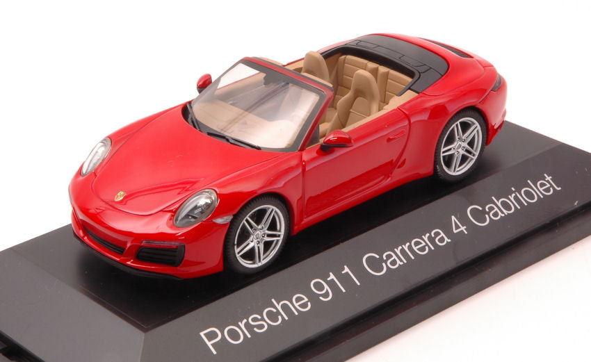 MODELLINO SCALA COMPATIBILE CON PORSCHE 911 CARRERA 4 CABRIO RED 1:43 HERPA HP7110