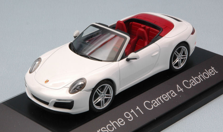 MODELLINO SCALA COMPATIBILE CON PORSCHE 911 CARRERA 4 CABRIOLET WHITE 1:43 HERPA HP7111