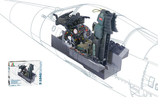 KIT DA MONTARE COMPATIBILE CON F-104 G COCKPIT KIT 1:12 ITALERI IT2991