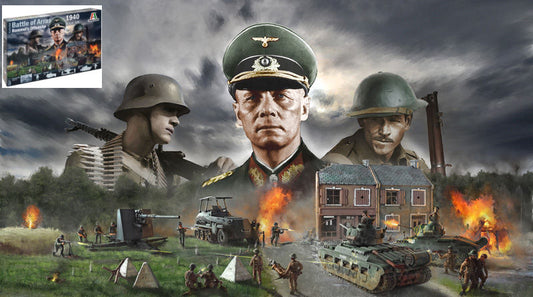 KIT DA MONTARE COMPATIBILE CON WWII BATTLE OF ARRAS 1940 ROMMEL OFFENSIVE KIT 1:72 ITALERI IT6118