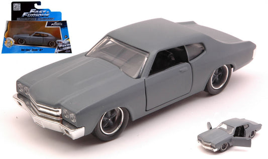 MODELLINO IN SCALA COMPATIBILE CON DOM S CHEVY CHEVELLE SS 1970 GREY FAST & FURIOUS 1:32 JADA TOYS JADA97379