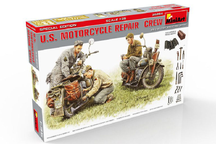 KIT DA MONTARE COMPATIBILE CON U.S.MOTORCYCLE REPAIR CREW KIT 1:35 MINIART MIN35284