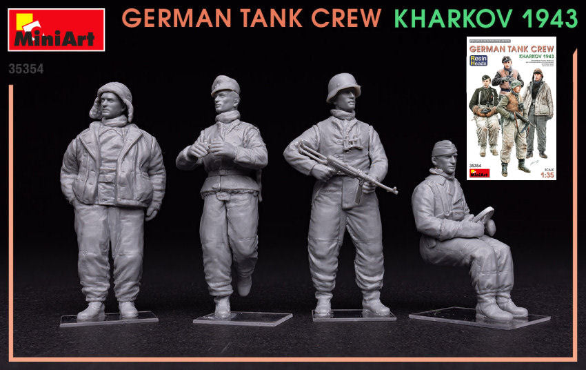 KIT DA MONTARE SCALA COMPATIBILE CON GERMAN TANK CREW KHARKOV 1943 RESIN HEADS KIT 1:35 MINIART MIN35354