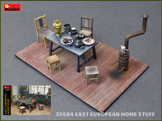 KIT DA MONTARE SCALA COMPATIBILE CON EAST EUROPEAN HOME STUFF KIT 1:35 MINIART MIN35584