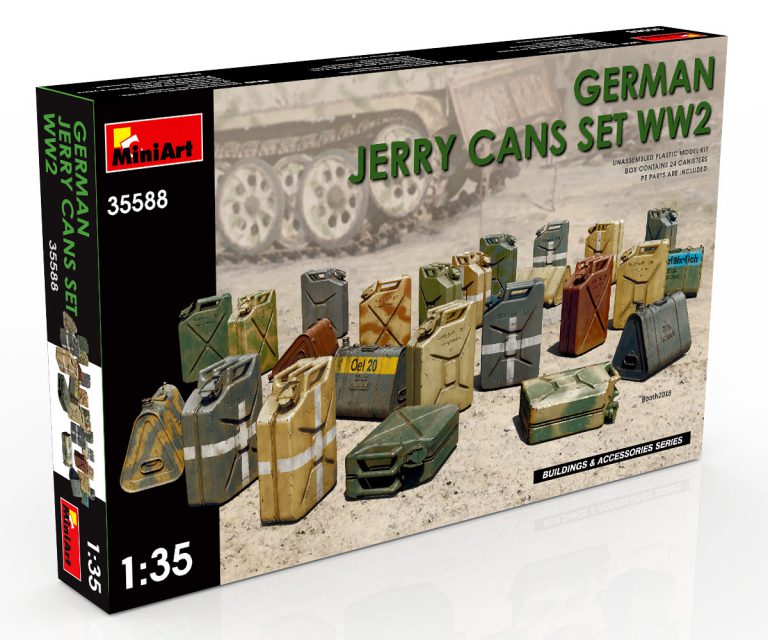 KIT DA MONTARE COMPATIBILE CON GERMAN JERRY CANS SET WWII KIT 1:35 MINIART MIN35588 241220