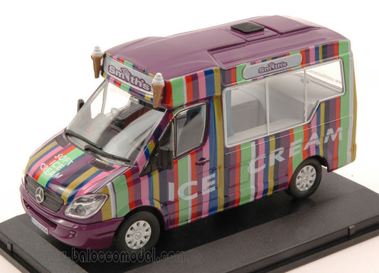 MODELLINO IN SCALA COMPATIBILE CON MERCEDES SPRINTER ICE CREAM 1:43 OXFORD OXFWM006