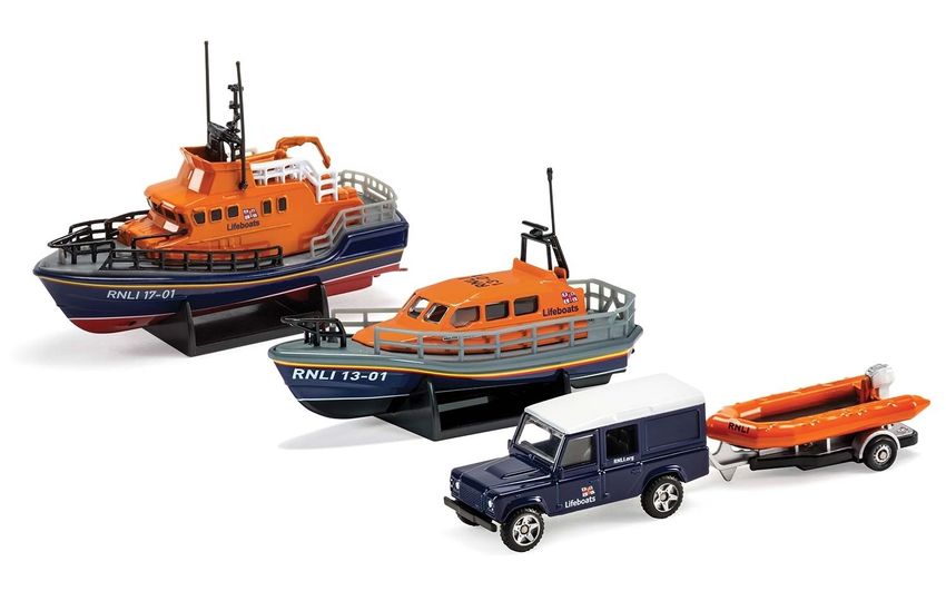 MODELLINO IN SCALA Corgi COMPATIBILE CON GIFT SET FLOOD RESCUE BOX cm 16 MODEL SCALE RNLI0001 241217