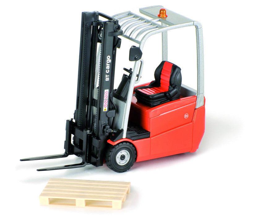 MODELLINO SCALA COMPATIBILE CON MULETTO BT BRANDED FORKLIFT ORANGE 3 WHEELS 1:23 ROS RS00146