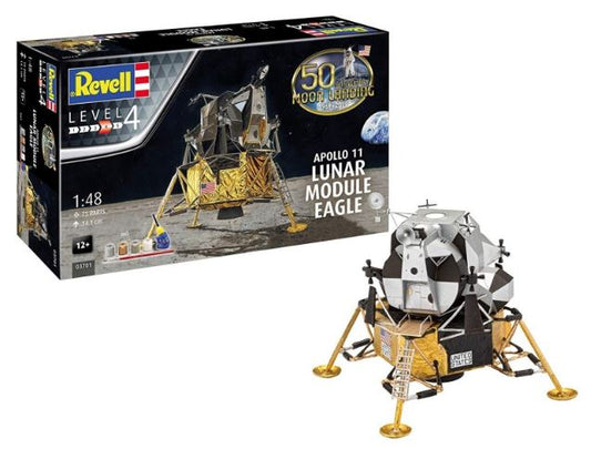 KIT DA MONTARE COMPATIBILE CON APOLLO 11 LEM LUNAR MODULE EAGLE (50 YEARS MOON LANDING) KIT 1:48 REVELL RV03701