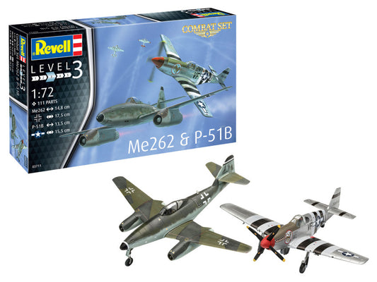 KIT DA MONTARE COMPATIBILE CON ME262 & P-51B COMBAT SET KIT 1:72 REVELL RV03711