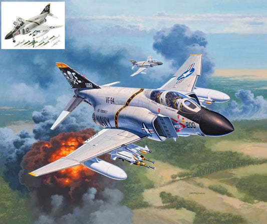 KIT DA MONTARE COMPATIBILE CON F-4J PHANTOM II KIT 1:72 REVELL RV03941