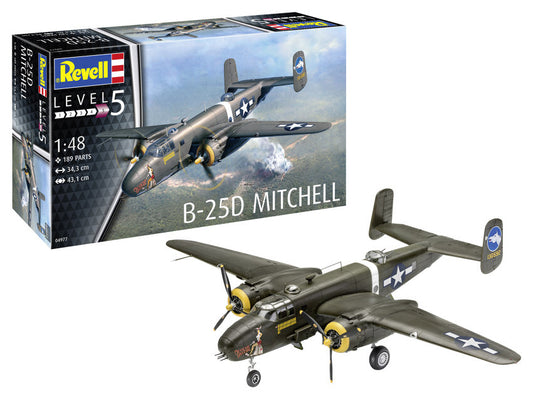 MODELLINO IN SCALA Revell COMPATIBILE CON B-25D MITCHELL KIT 1:48 MODEL SCALE RV04977 241217