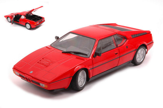 MODELLINO SCALA COMPATIBILE CON BMW M1 RED 1:24 WELLY WE24098R DIE CAST MODEL