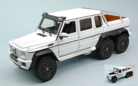 MODELLINO SCALA COMPATIBILE CON MERCEDES AMG G63 6x6 2014 WHITE 1:24 WELLY WE4061W