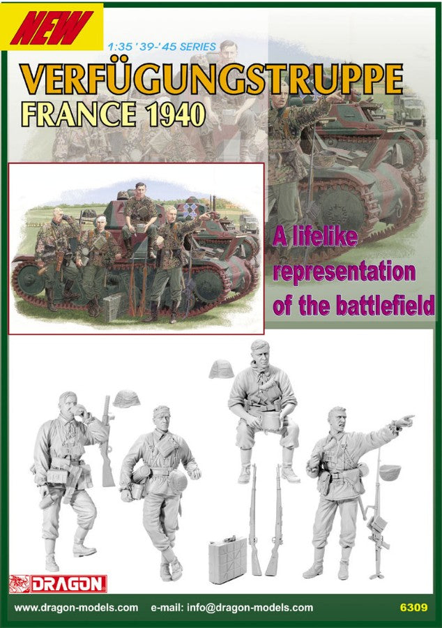 KIT DA MONTARE COMPATIBILE CON DAS REICH DIVISION FRANCE 1940 KIT 1:35 DRAGON D6309