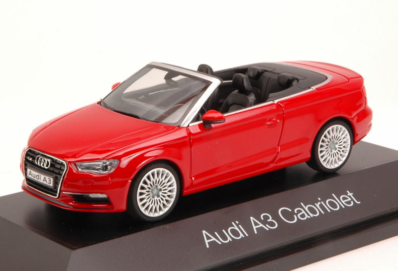 MODELLINO SCALA COMPATIBILE CON AUDI A3 CABRIO 2013 RED 1:43 HERPA HP7080