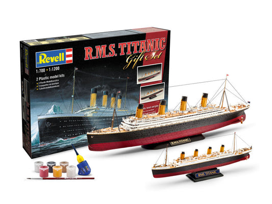 MODELLINO IN SCALA Revell COMPATIBILE CON R.M.S. TITANIC 1:700 + 1:1200 GIFT SET KIT MODEL SCALE RV05727 241217