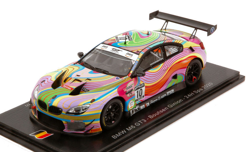 MODELLINO SCALA COMPATIBILE CON BMW M6 GT3 N.10 24 H SPA 2020 OJJEH-VANNELET-LESSENNES-KLINGMANN 1:43 SPARK MODEL SB387