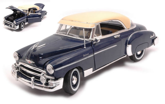 MODELLINO SCALA COMPATIBILE CON CHEVROLET BEL AIR 1950 DARK BLUE 1:18 MOTORMAX MTM73111B