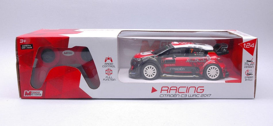 MODELLINO IN SCALA COMPATIBILE CON CITROEN C3 WRC RADIOCOMANDO 1:24 MONDO MOTORS MM63536