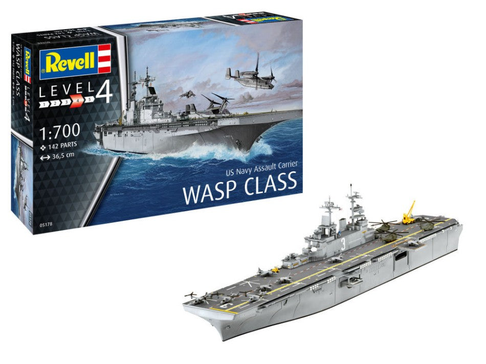 KIT DA MONTARE COMPATIBILE CON US NAVY ASSAULT CARRIER WASP CLASS KIT 1:700 REVELL RV05178