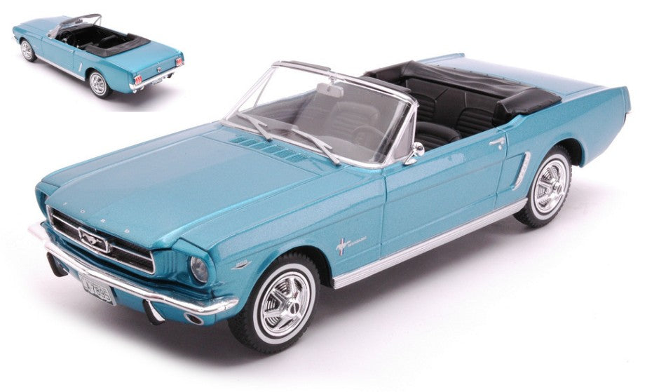 MODELLINO IN SCALA Whitebox COMPATIBILE CON FORD MUSTANG CONVERTIBLE MET.TURQUOISE 1:24 MODEL SCALE WB124119 241217