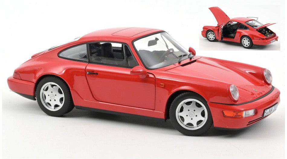 MODELLINO SCALA COMPATIBILE CON PORSCHE 911 CARRERA 2 1990 RED 1:18 NOREV NV187320