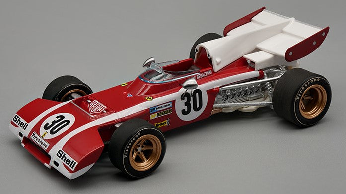 MODELLINO IN SCALA Tecnomodel COMPATIBILE CON FERRARI 312 B2 N.30 PROVA BELGIUM GP 1972 C.REGAZZONI 1:43 MODEL SCALE TMD4326A 241217