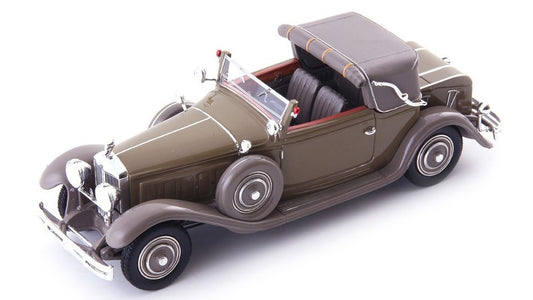 MODELLINO IN SCALA COMPATIBILE CON MINERVA AL THREE POSITION CABRIOLET VAN DEN PLAS 1930 BEIGE GREY 1:43 AUTOCULT ATC02030