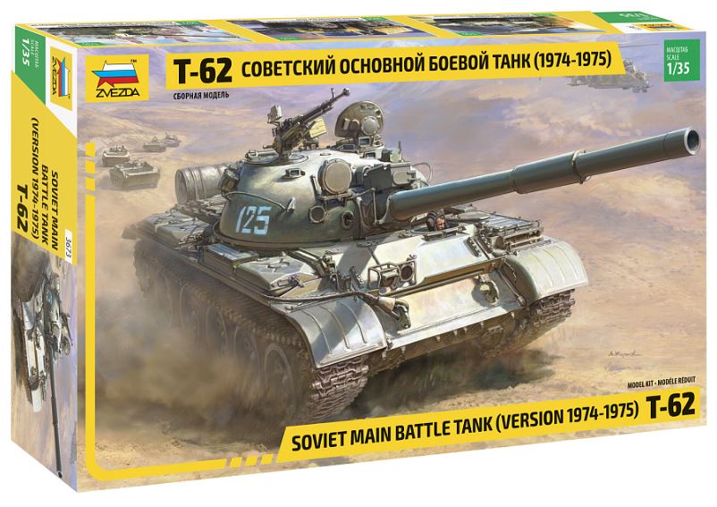 KIT DA MONTARE COMPATIBILE CON T-62 SOVIET BATTLE TANK 1974-1975 KIT 1:35 ZVEZDA Z3673