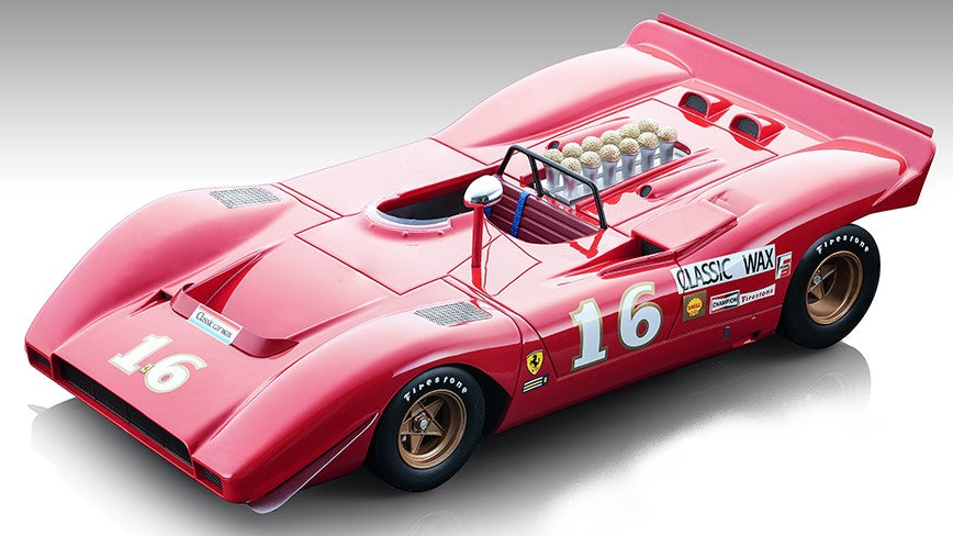 MODELLINO IN SCALA Tecnomodel COMPATIBILE CON FERRARI 612P CAN-AM N.16 3rd MID OHIO 1969 C.AMON 1:18 MODEL SCALE TMD18256C 241217