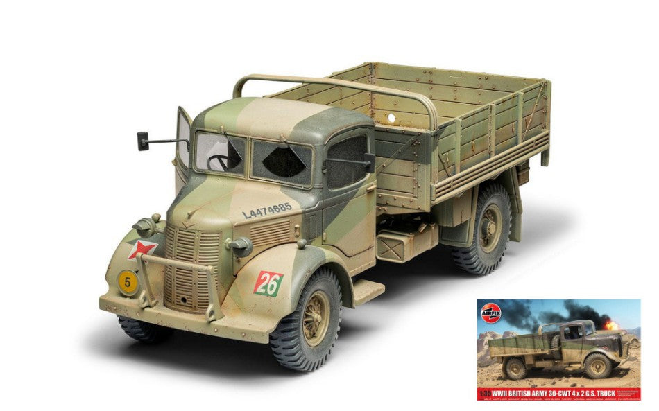 KIT DA MONTARE SCALA COMPATIBILE CON WWII BRITISH ARMY 30-CWT 4x2 GS TRUCK KIT 1:35 AIRFIX A1380