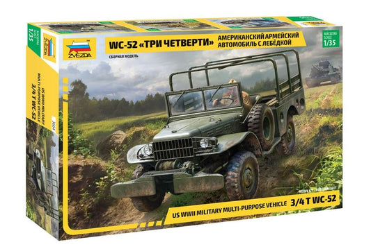 KIT DA MONTARE COMPATIBILE CON WC - 52 US WWII MILITARY MULTIPURPOSE 3/4 t VEHICLE  KIT 1:35 ZVEZDA Z3664