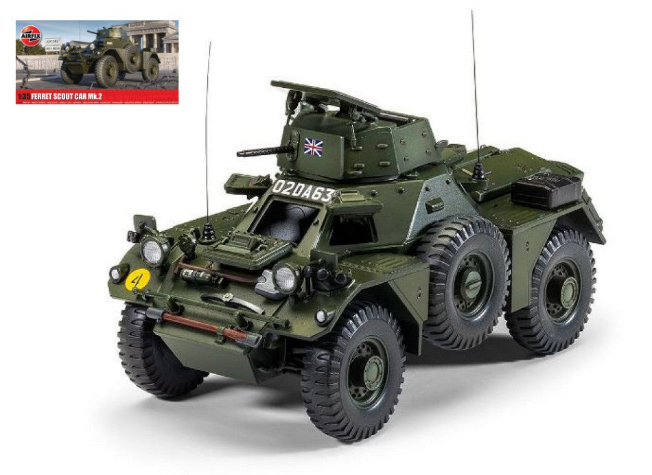 MODELLINO IN SCALA Airfix COMPATIBILE CON FERRET SCOUT CAR Mk 2 KIT 1:35 MODEL SCALE A1379 241217