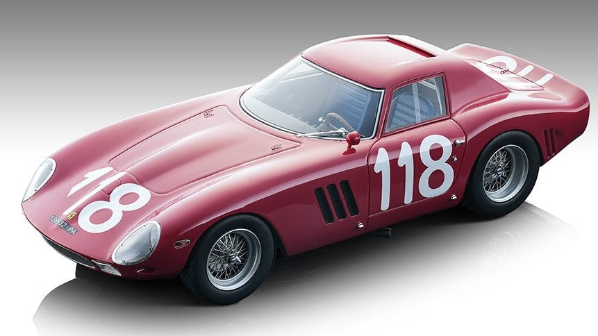 MODELLINO IN SCALA COMPATIBILE CON FERRARI 250 GTO N.118 TARGA FLORIO 1965 RAVETTO/STARABBA 1:18 TECNOMODEL TMD1896F