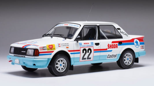 MODELLINO IN SCALA COMPATIBILE CON SKODA 130 LR N.22 RALLY ACROPOLIS 1986KVAIZAR/JANECEK 1:18 IXO MODEL 18RMC157B