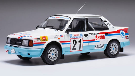 MODELLINO IN SCALA COMPATIBILE CON SKODA 130 LR N.21 RALLY ACROPOLIS 1986KRECEK/MOTL 1:18 IXO MODEL 18RMC157A